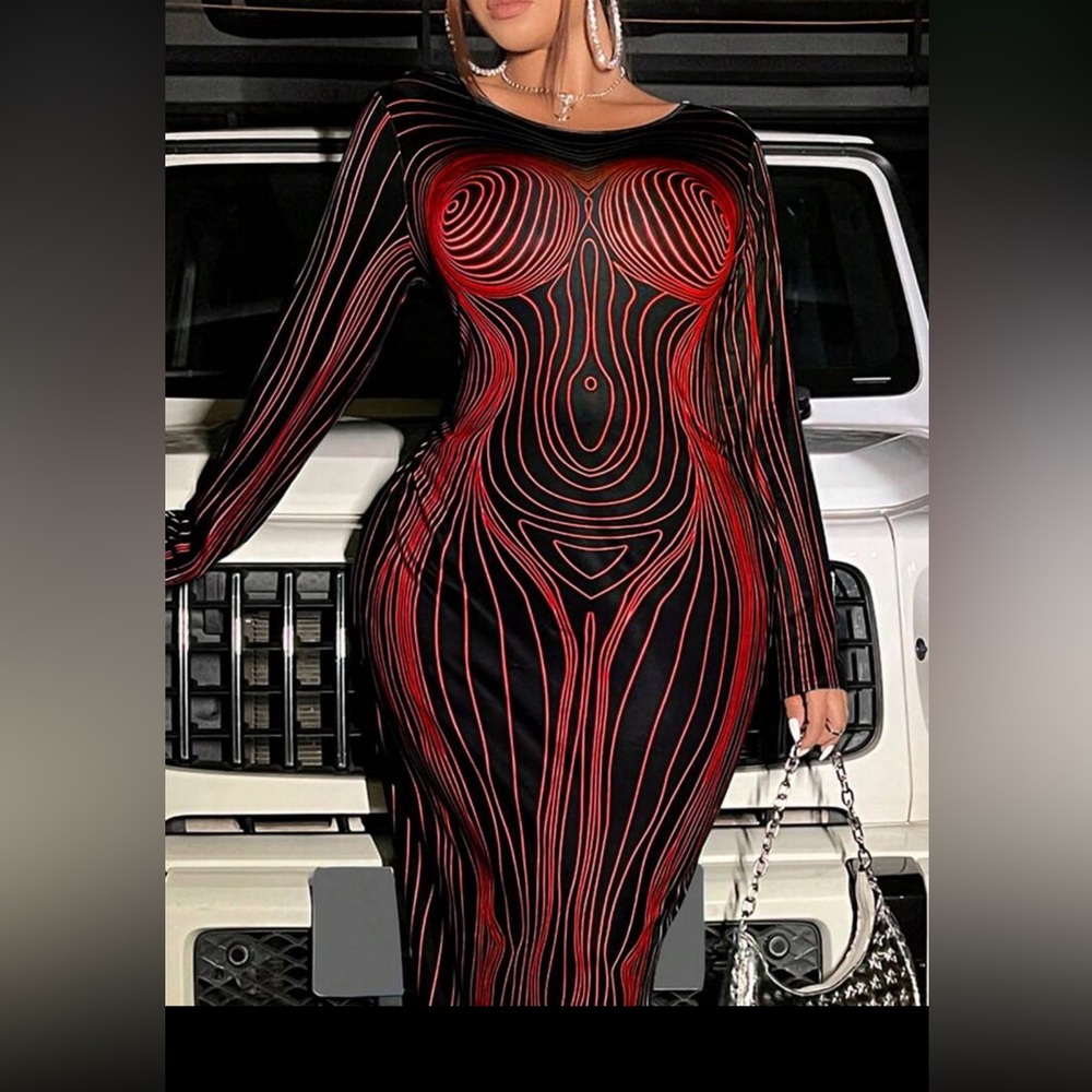 Black & Red vibration dress